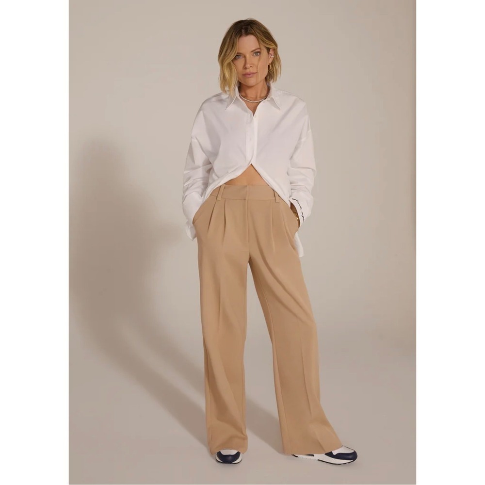 Favorite Daughter The Favorite Pant Shortie Beige 12 High Rise Wide Leg‎ Trouser
